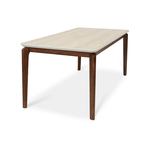 Rimni Large Walnut & Travertine Dining Table - W180cm