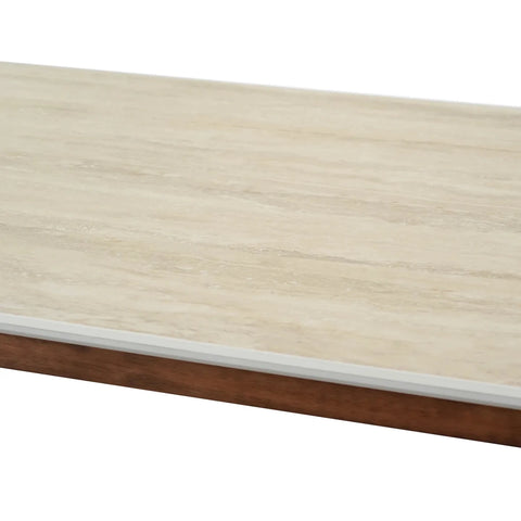 Rimni Large Walnut & Travertine Dining Table - W180cm