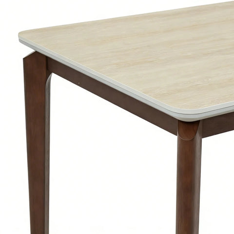Rimni Small Walnut & Travertine Dining Table - W120cm