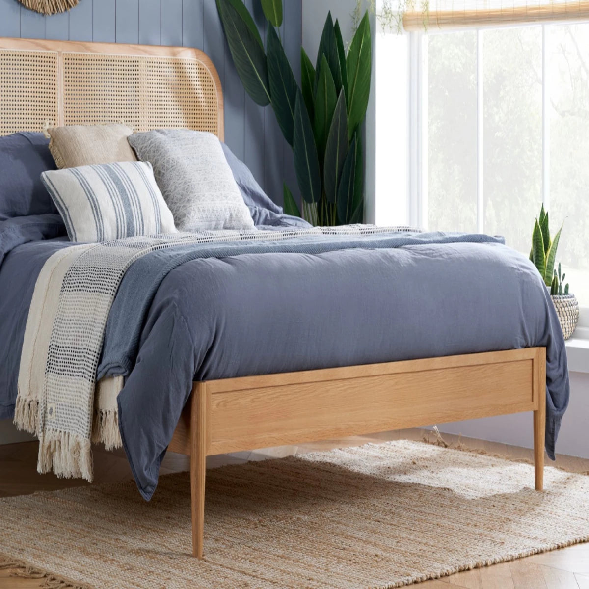 Durable wood feet with natural finish and balanced structure.