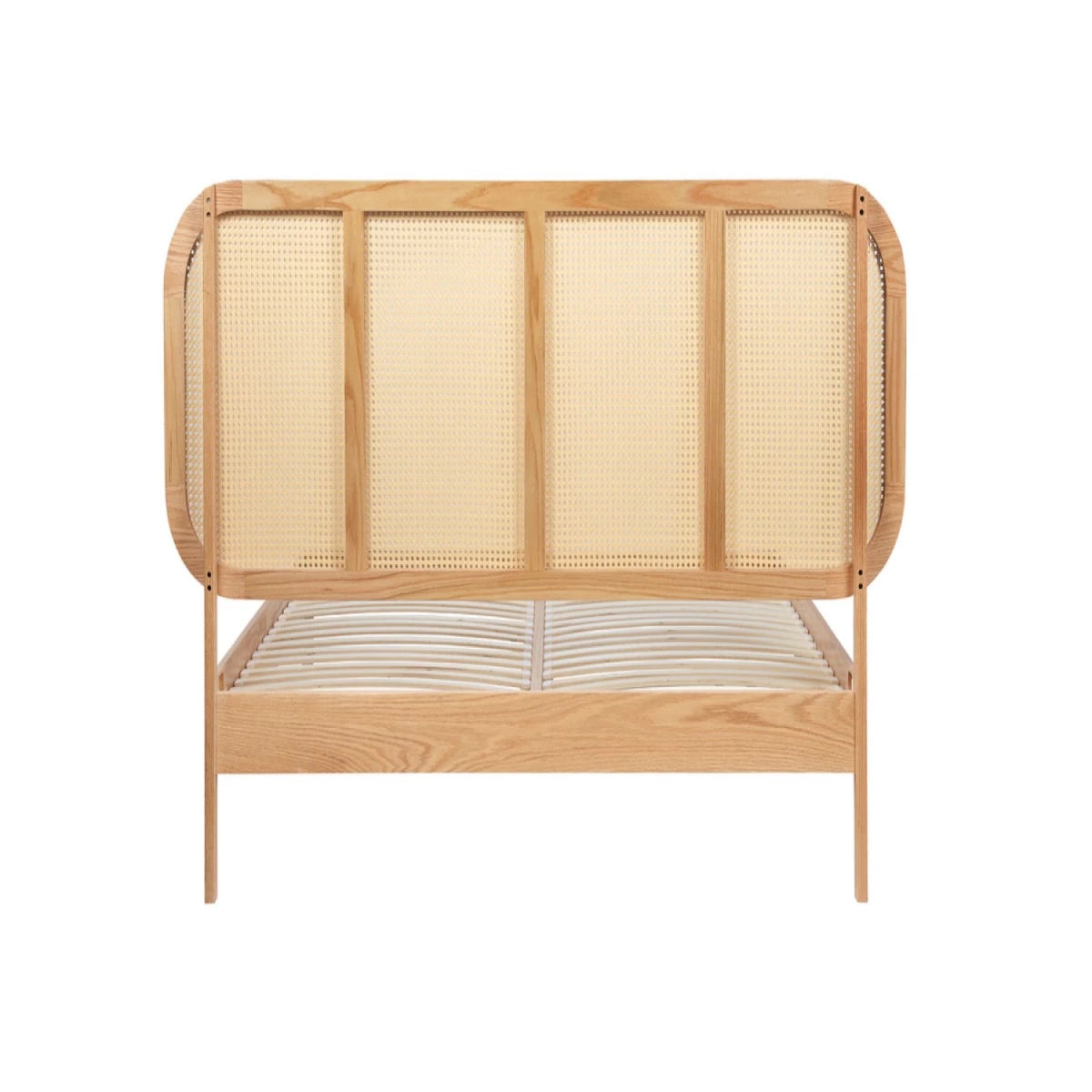 Durable wooden bed base with minimalist and modern design.