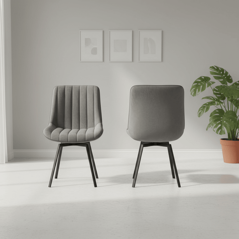 Roco 360 Swivel Dark Grey Set of 4 Dining Chair