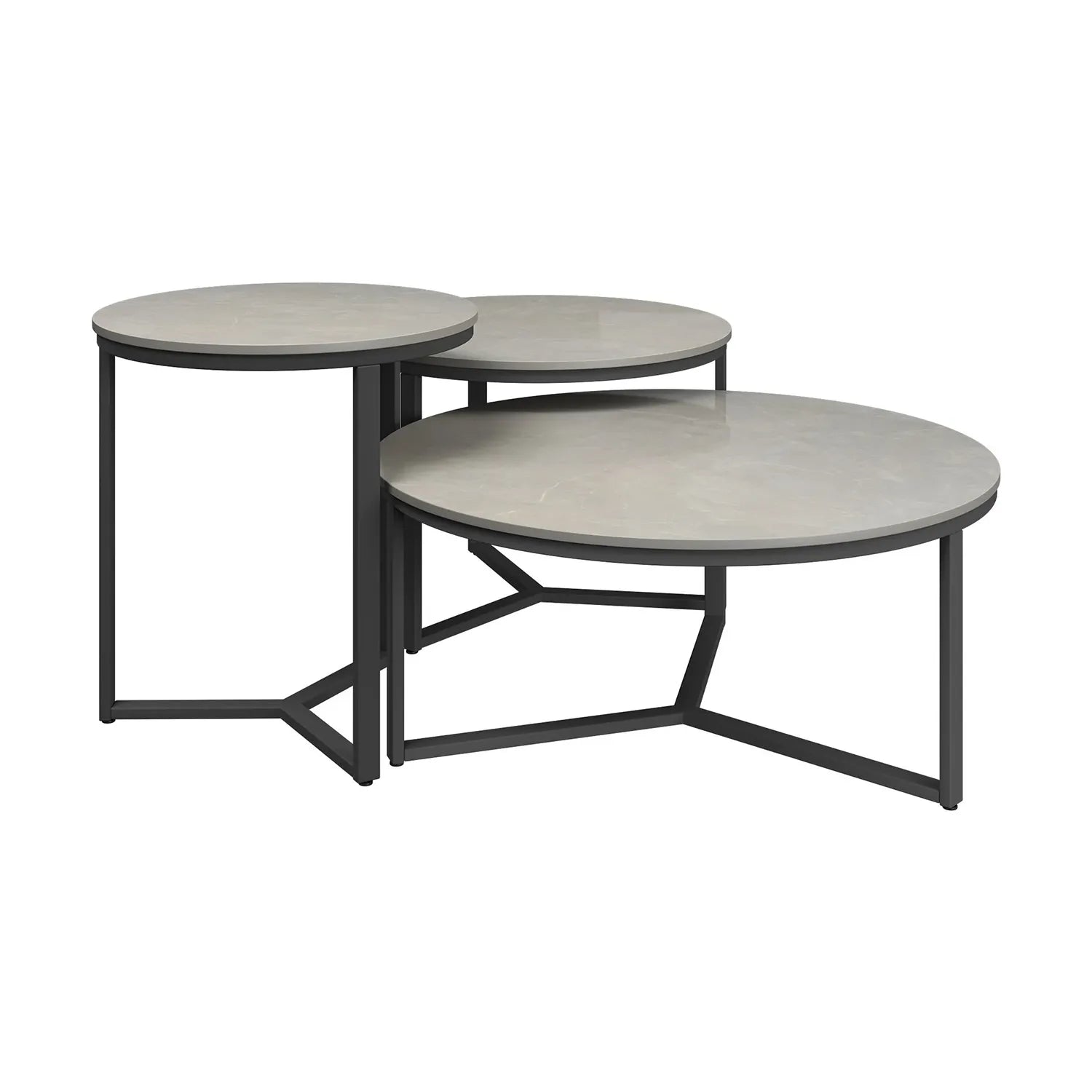 Rome 3 Piece Ceramic Coffee Table Set - Pendle Village Furniture