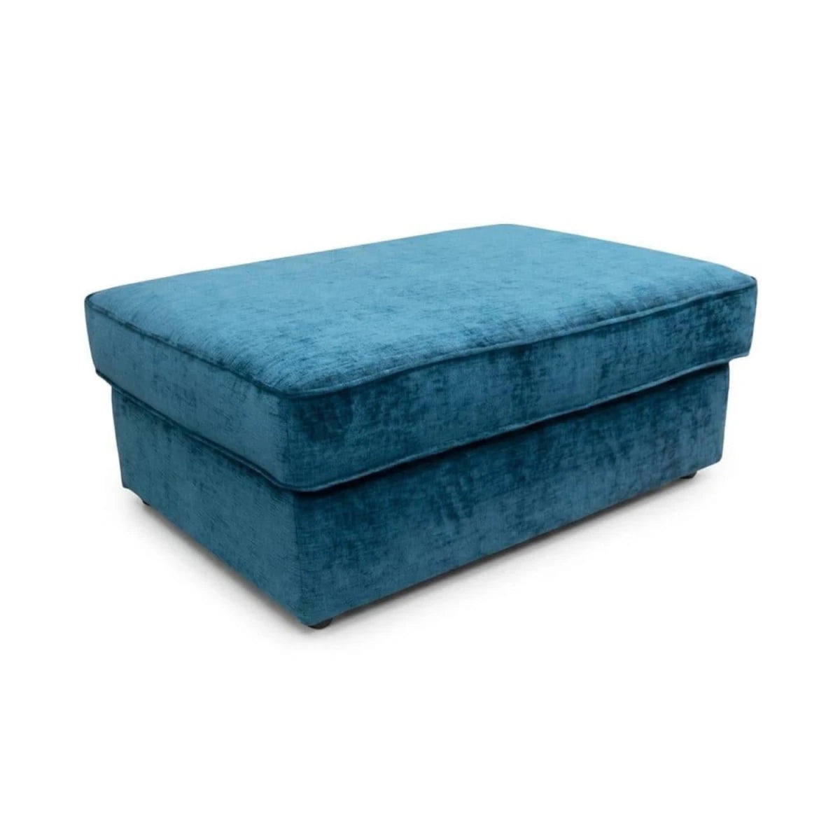 Velvet footstool with soft cushioning and classic style.