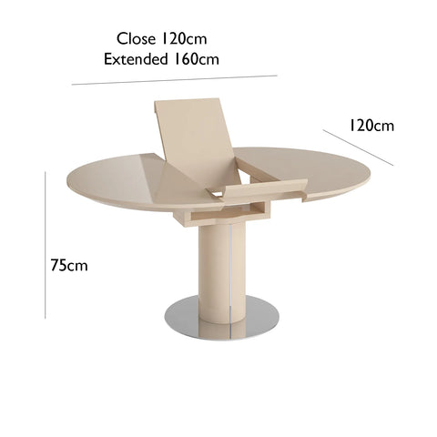 4 Seater Round Extending dining table