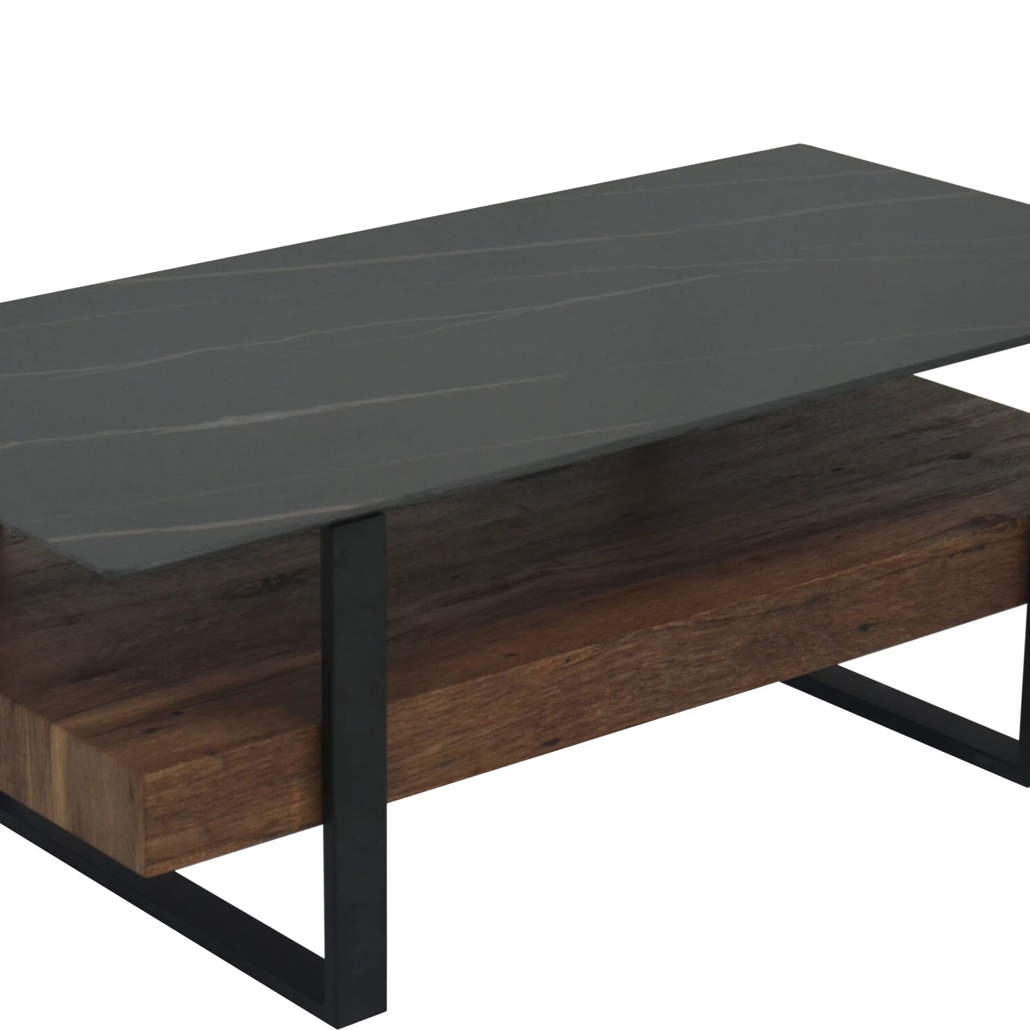 Table Top of Root Coffee Table with Sintered Stone Top & Rustic Shelf – 120cm
