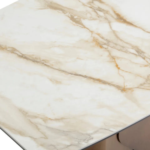 Rosa compact dining table with Pandora Classico stone top - Top Close up