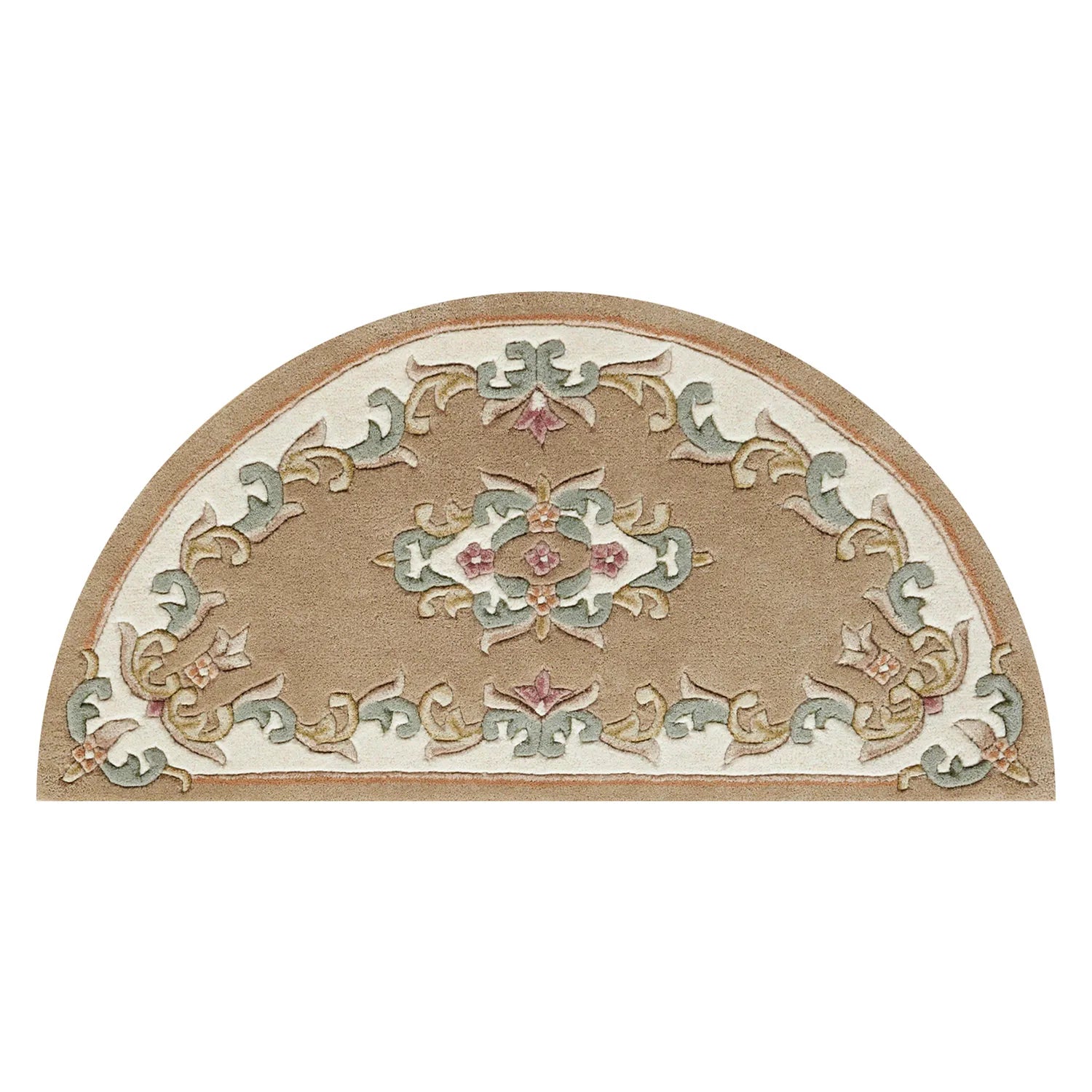 Royal Beige Round & Half Moon Traditional Hand Tufted Wool Rugs - Pendle Village Furniture