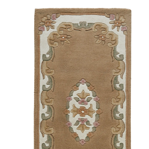 Royal Beige Traditional Hand Tufted Wool Runner Rug - Pendle Village Furniture