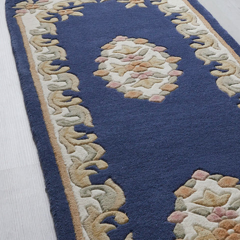 Royal Navy Traditional Hand Tufted Wool Runner Rug - Pendle Village Furniture