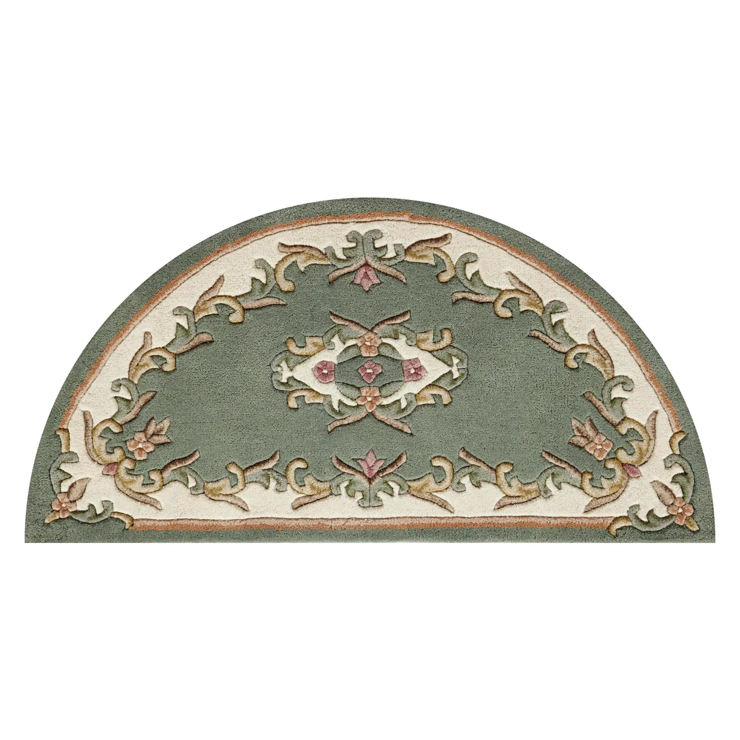Royal Green Round & Half Moon Traditional Hand Tufted Wool Rugs - Pendle Village Furniture