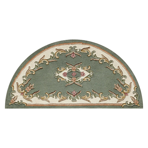 Royal Green Round & Half Moon Traditional Hand Tufted Wool Rugs - Pendle Village Furniture