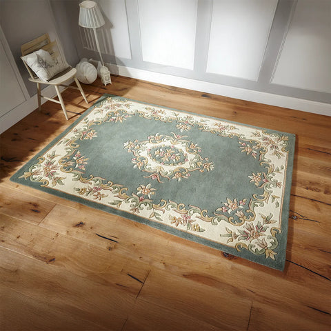 Royal Green Traditional Hand Tufted Wool Rug - Pendle Village Furniture