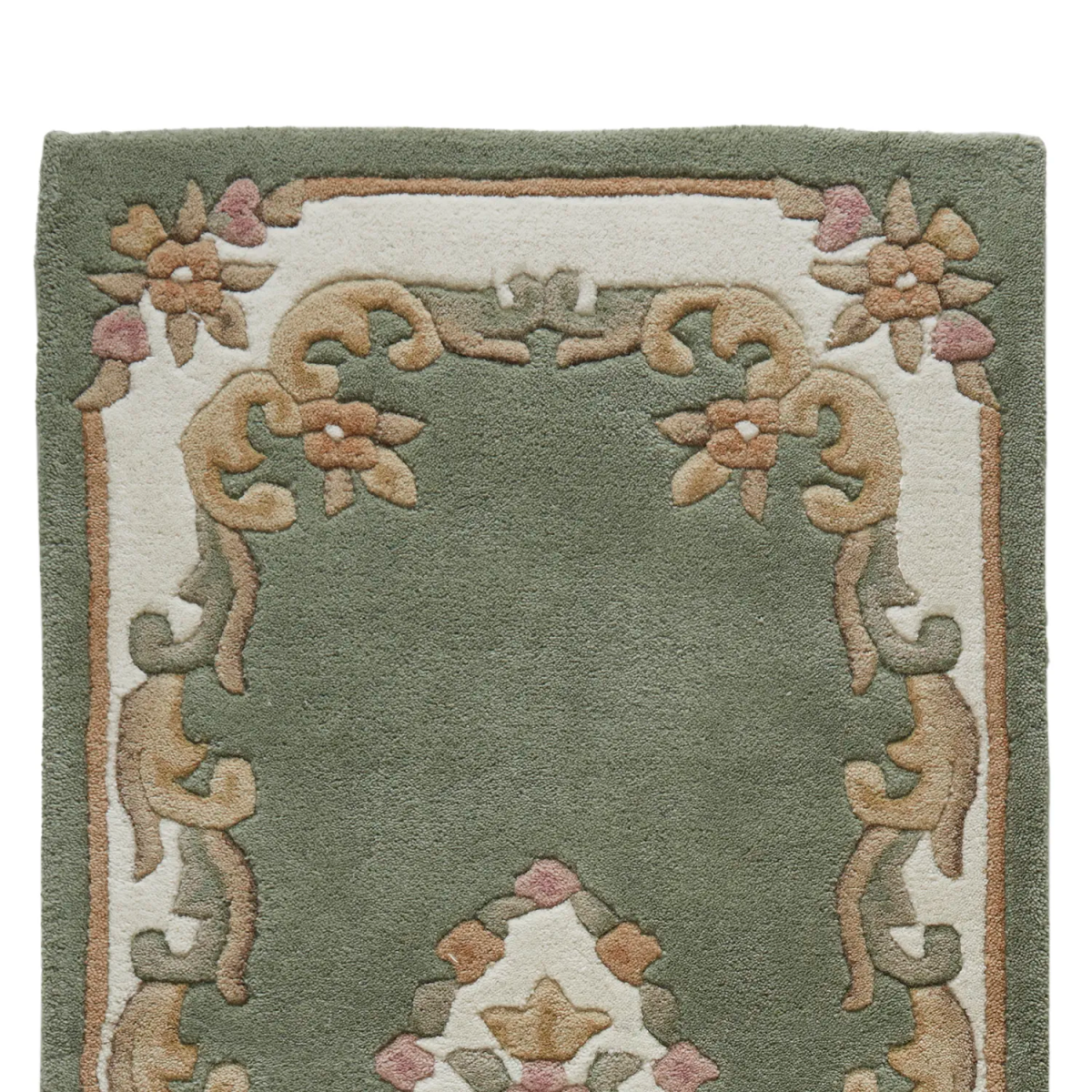 Royal Green Traditional Hand Tufted Wool Runner Rug - Pendle Village Furniture