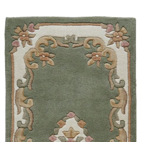 Royal Green Traditional Hand Tufted Wool Runner Rug - Pendle Village Furniture