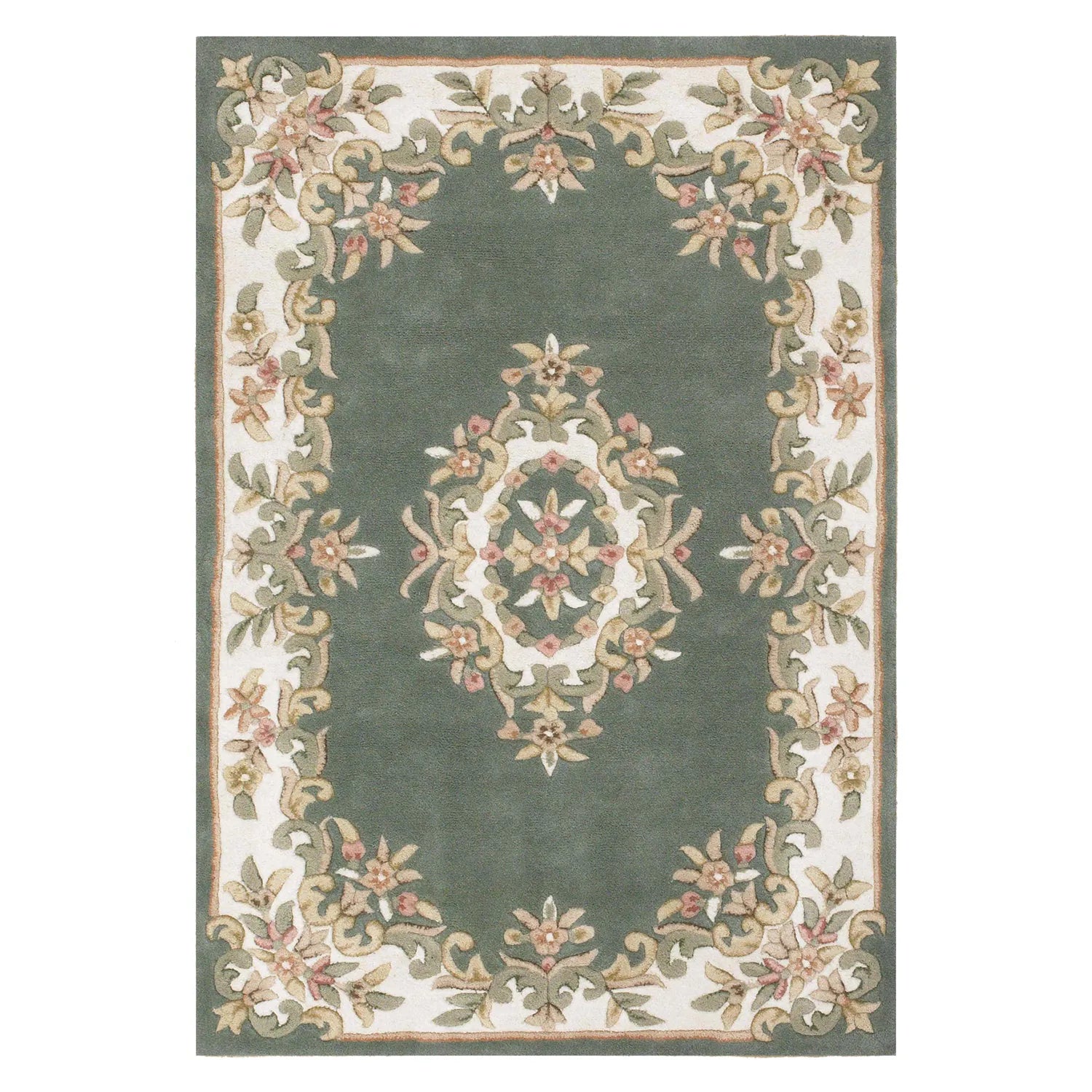 Royal Green Traditional Hand Tufted Wool Rug - Pendle Village Furniture