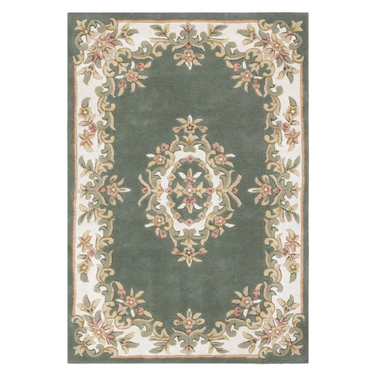 Royal Green Traditional Hand Tufted Wool Rug - Pendle Village Furniture