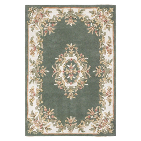Royal Green Traditional Hand Tufted Wool Rug - Pendle Village Furniture