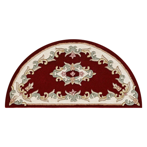 Royal Red Round & Half Moon Traditional Hand Tufted Wool Rugs - Pendle Village Furniture