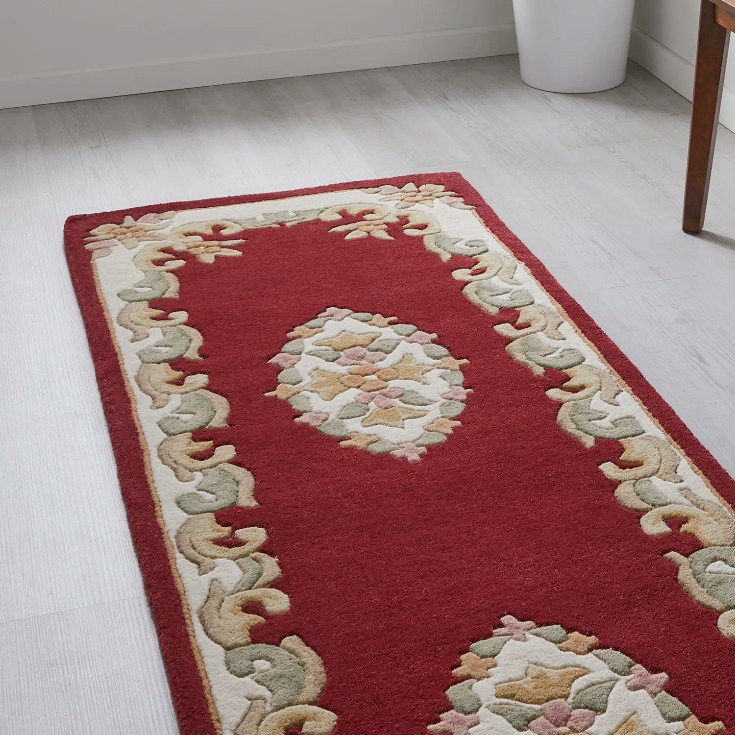 Royal Red Traditional Hand Tufted Wool Runner Rug - Pendle Village Furniture