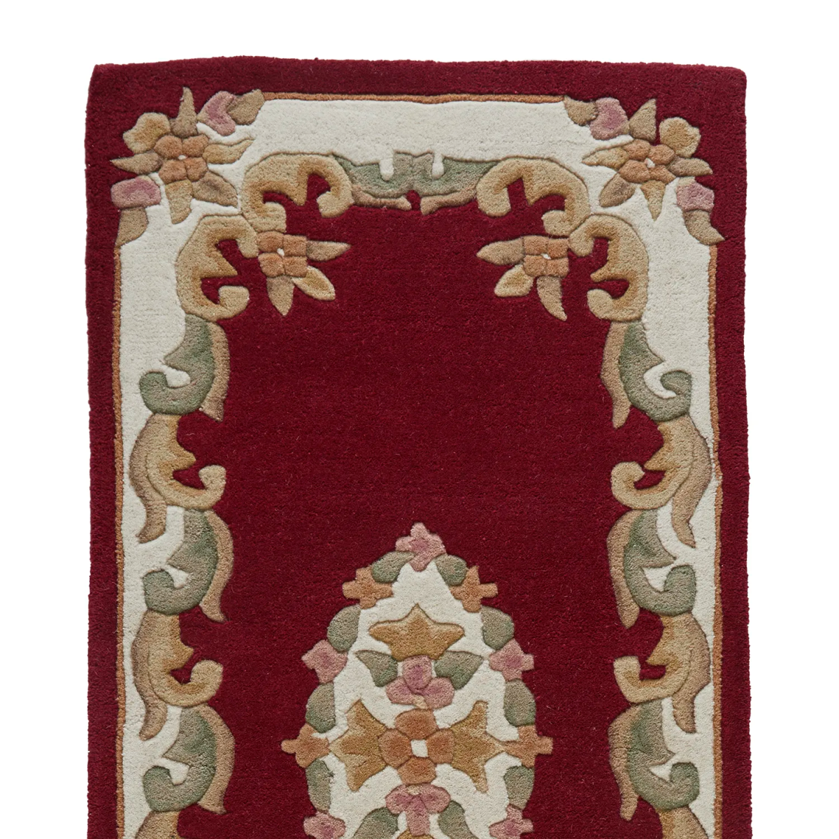 Royal Red Traditional Hand Tufted Wool Runner Rug - Pendle Village Furniture