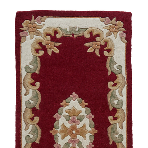 Royal Red Traditional Hand Tufted Wool Runner Rug - Pendle Village Furniture
