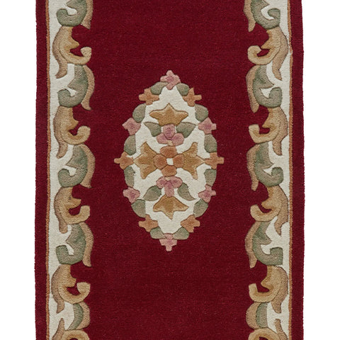 Royal Red Traditional Hand Tufted Wool Runner Rug - Pendle Village Furniture
