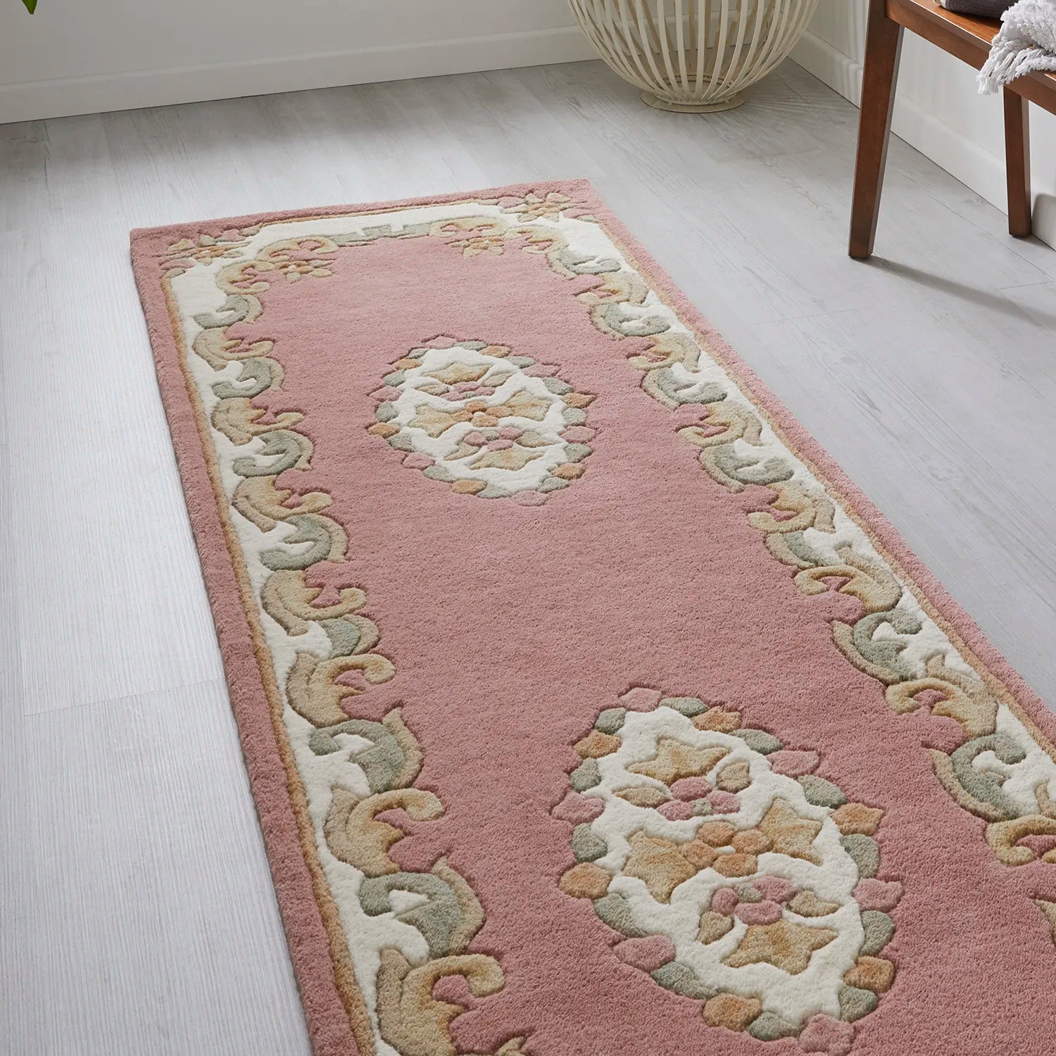 Royal Rose Traditional Hand Tufted Wool Runner Rug - Pendle Village Furniture