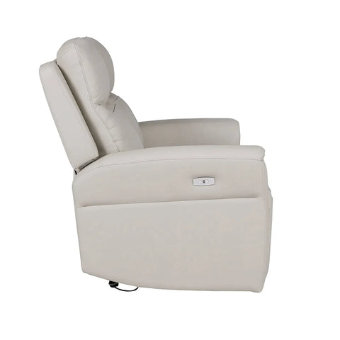 Russo Stone Leather Power Recliner 2 Seater Sofa