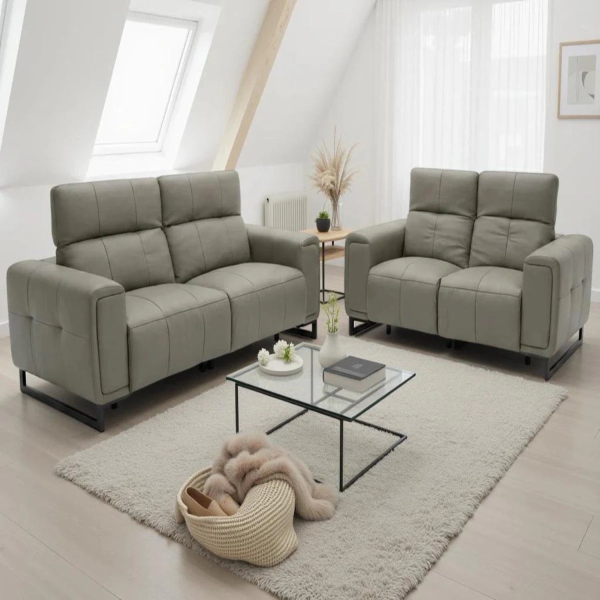 3+2 seater electric recliner sofa set designed for modern living.