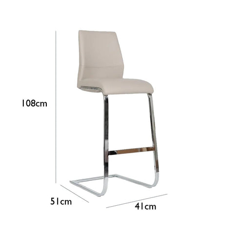 Bolton PVC Bar Chairs with Chrome Legs – Set of 2