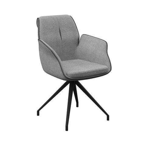 Marcela Grey Fabric Swivel Dining Armchair - Set of 4