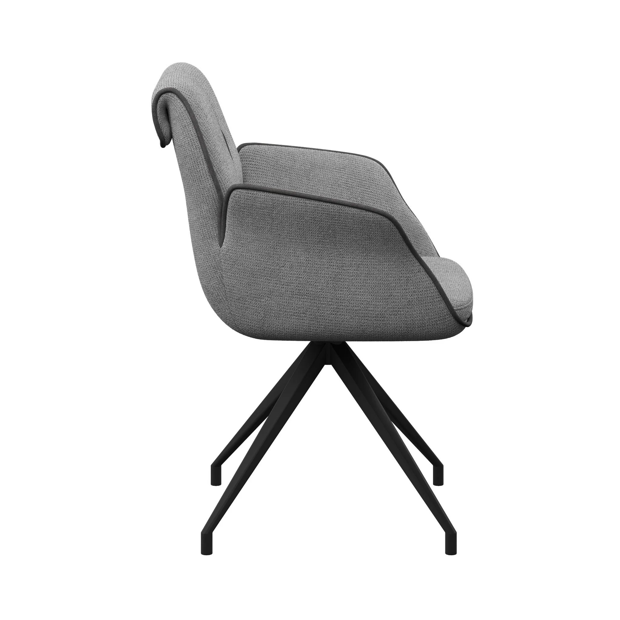 Marcela Grey Fabric Swivel Dining Armchair - Set of 4