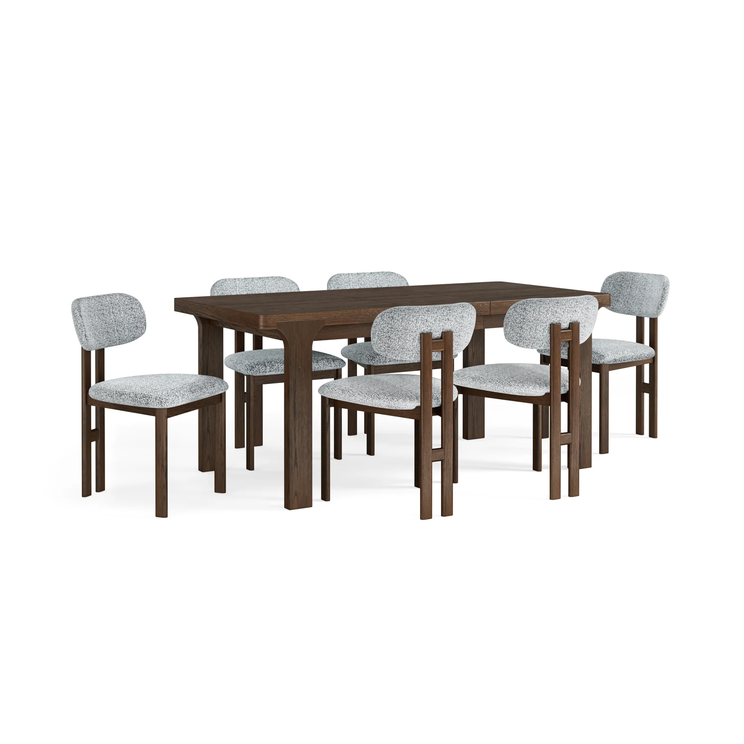 Saint Amond 135-175cm Dark Wood Extending Dining Table Set, available in 3 sizes - Dining Table Set 