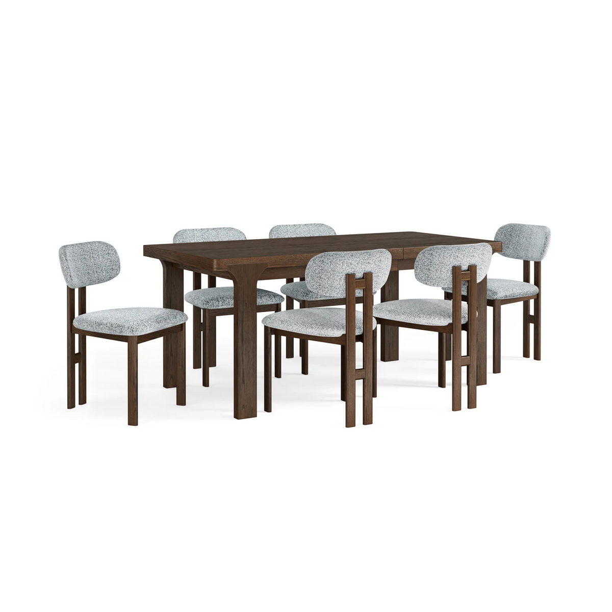Saint Amond 135-175cm Dark Wood Extending Dining Table Set, available in 3 sizes - Dining Table Set 