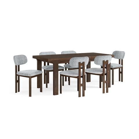Saint Amond 135-175cm Dark Wood Extending Dining Table Set, available in 3 sizes - Dining Table Set 