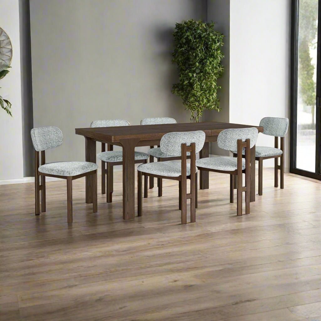 Saint Amond 135 - 175cm Dark Wood Extending Dining Table Set - Pendle Village Furniture