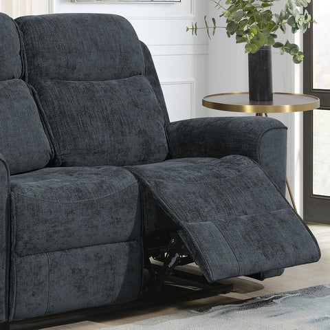 Salford Dark Grey Fabric Manual Recliner Sofa Collection - Pendle Village Furniture