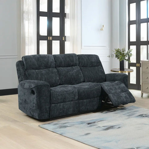 Salford Dark Grey Fabric Manual Recliner Sofa Collection - Pendle Village Furniture