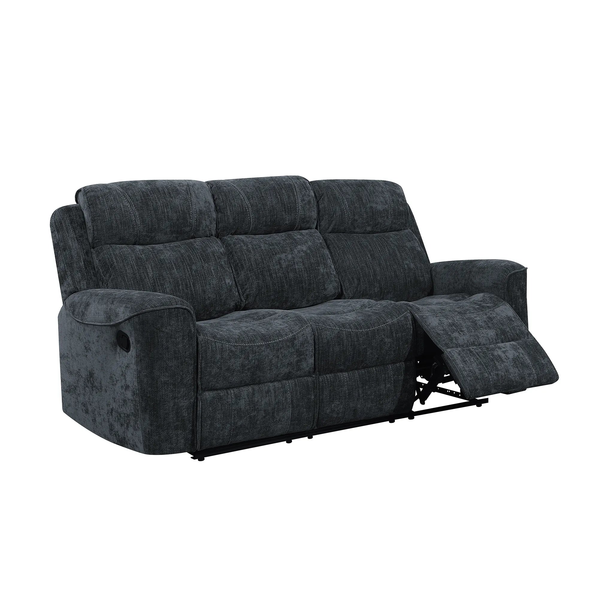 Salford Dark Grey Fabric Manual Recliner Sofa Collection - Pendle Village Furniture