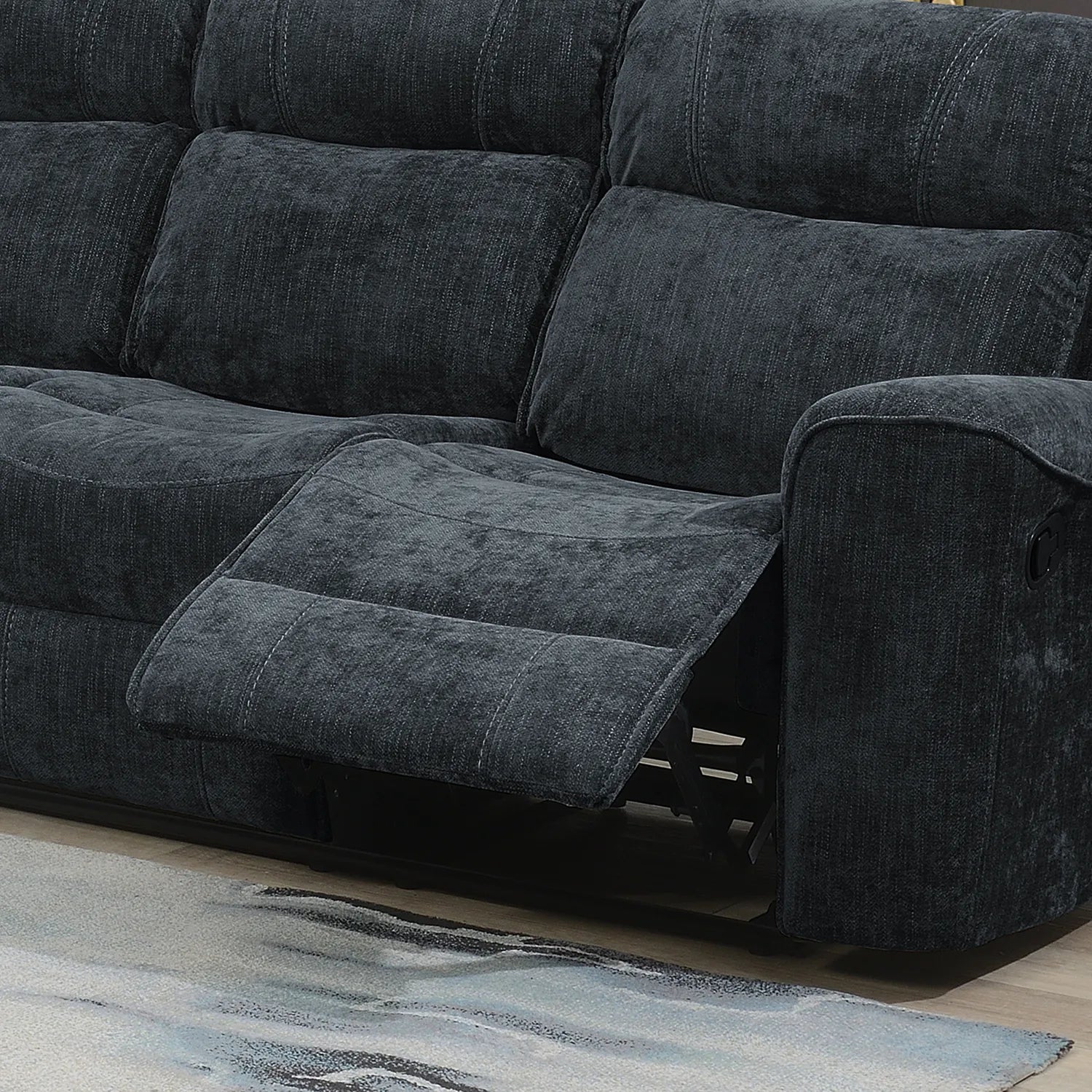 Salford Dark Grey Fabric Manual Recliner Sofa Collection - Pendle Village Furniture
