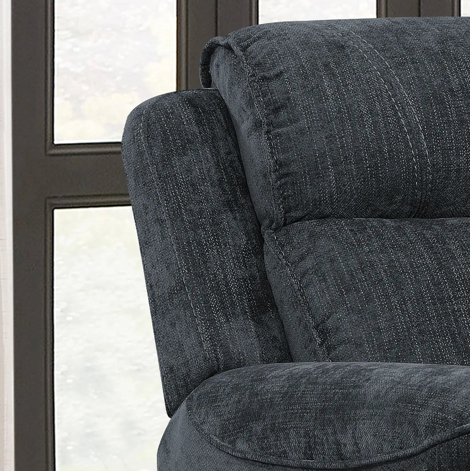 Salford Dark Grey Fabric Manual Recliner Sofa Collection - Pendle Village Furniture