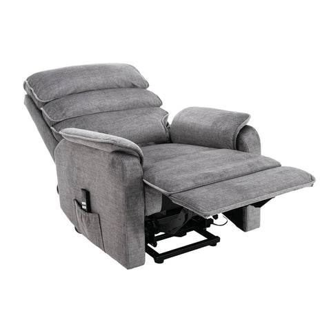 Gray recliner chair on a white background