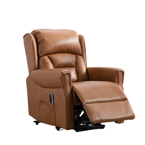 Sandringham Camel Leather Lift & Tilt Recliner (Dual Motor)