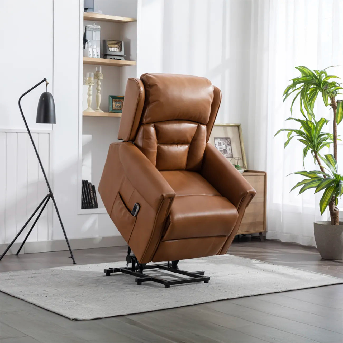 Sandringham Camel Leather Lift & Tilt Recliner (Dual Motor)