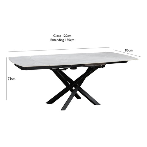 Savannah Ceramic Swivel Extending Dining Table - Pendle Village Furniture