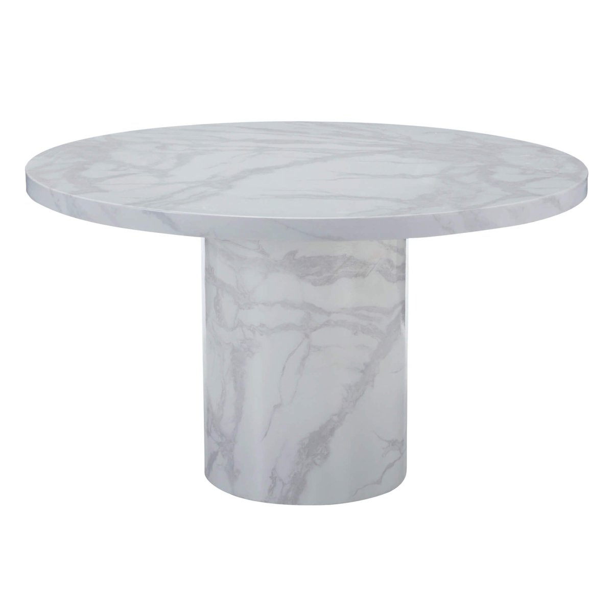 Karra White Round Marble Dining Table – 130cm - Pendle Village Furniture