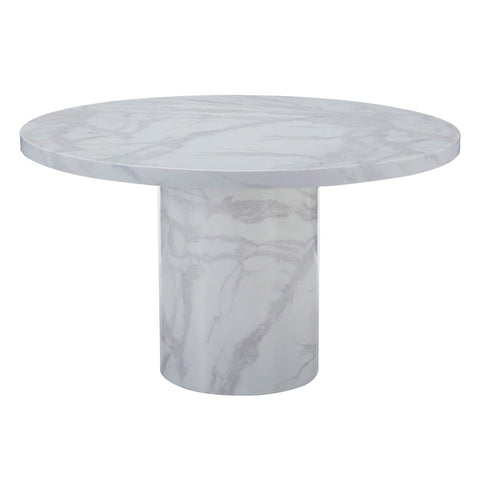 Karra White Round Marble Dining Table – 130cm - Pendle Village Furniture