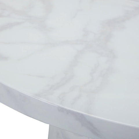 Karra White Round Marble Dining Table – 130cm - Pendle Village Furniture