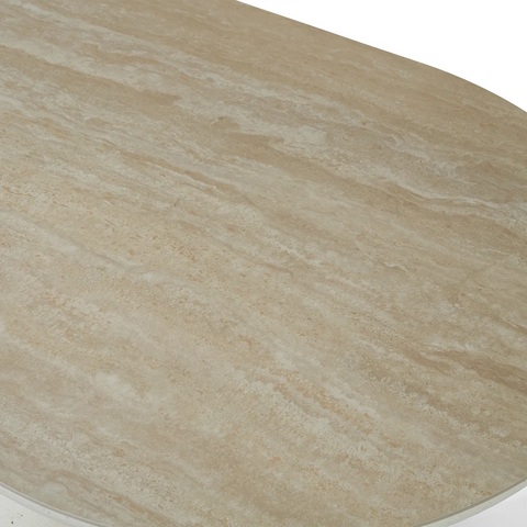 Selena Large Ivory & Travertine Dining Table – W200cm